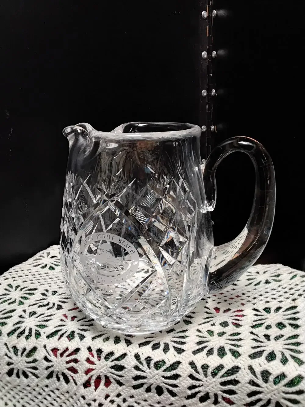 Waterford Crystal Pitcher Vintage Etched with AT&T Pebble Beach National Pro-am